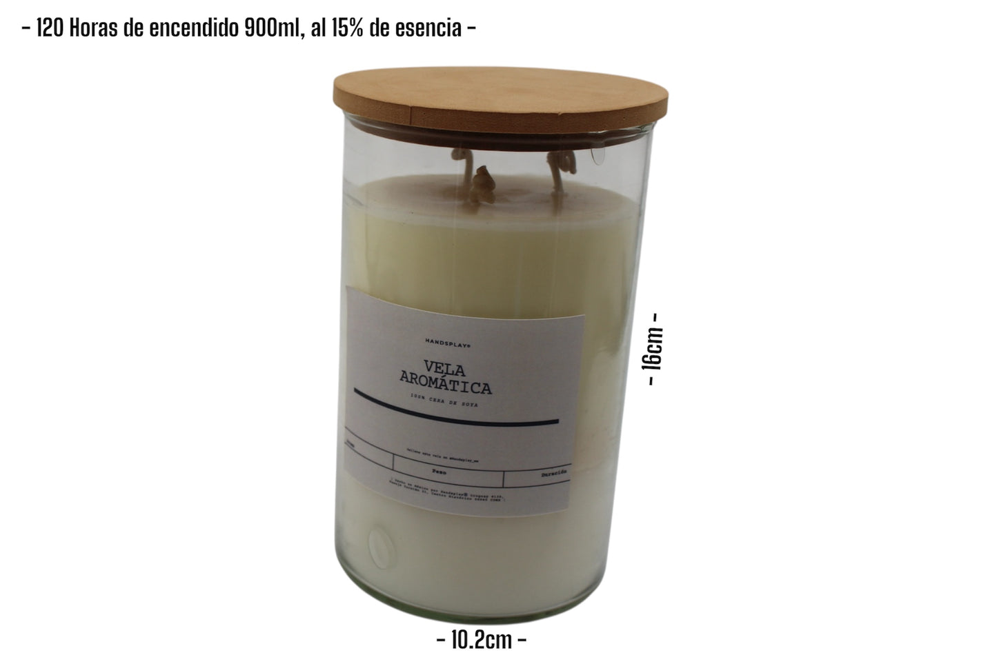 Vela aromática de cera de soya 4x6¨