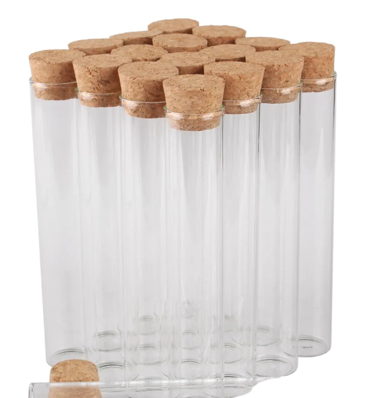 Botellas de cristal con tapón de corcho
