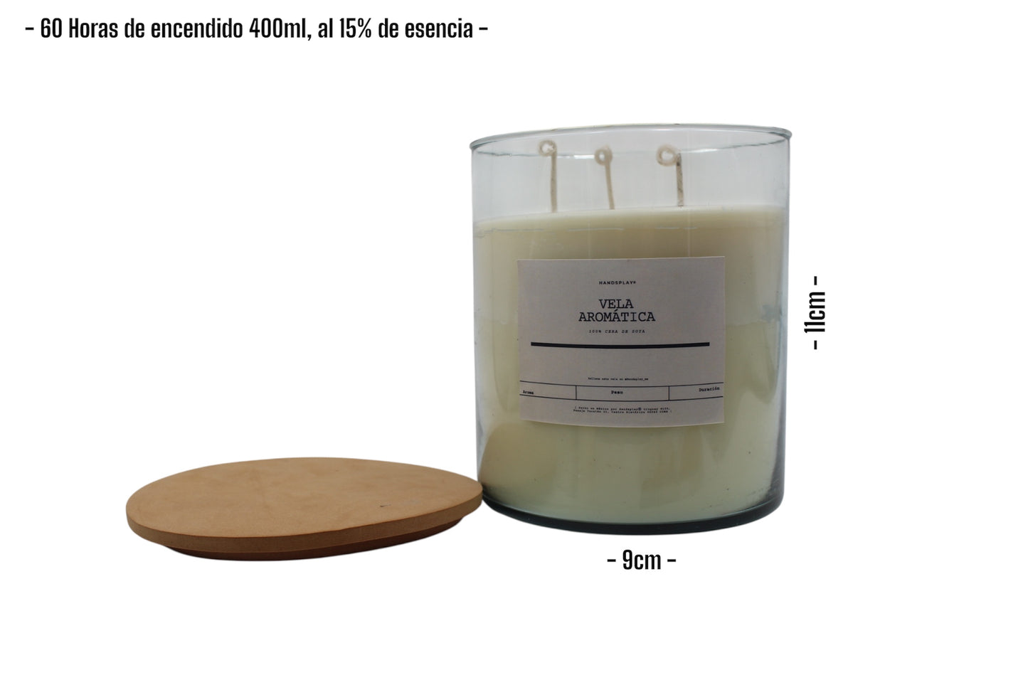 Vela aromática de cera de soya 3.5x4"