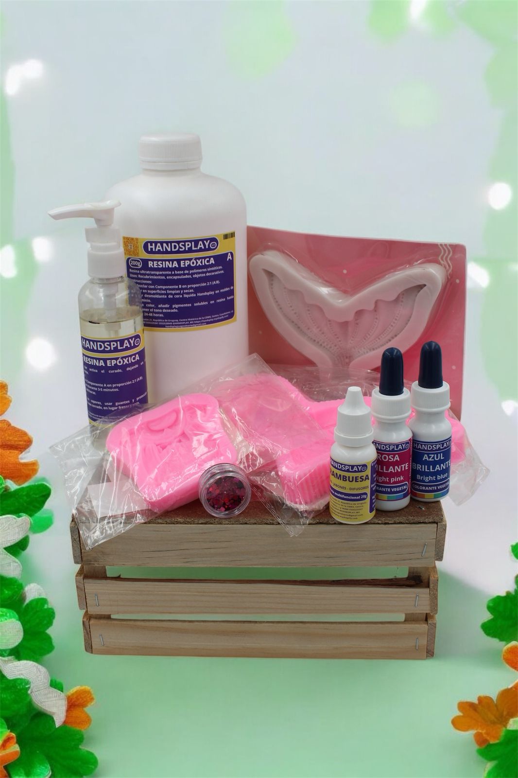 Kit de Arte con Resina Epóxica – 300ml | Pigmentos, Moldes de Silicón, Esencia y Brillos