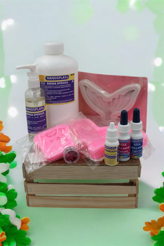 Kit de Arte con Resina Epóxica – 300ml | Pigmentos, Moldes de Silicón, Esencia y Brillos