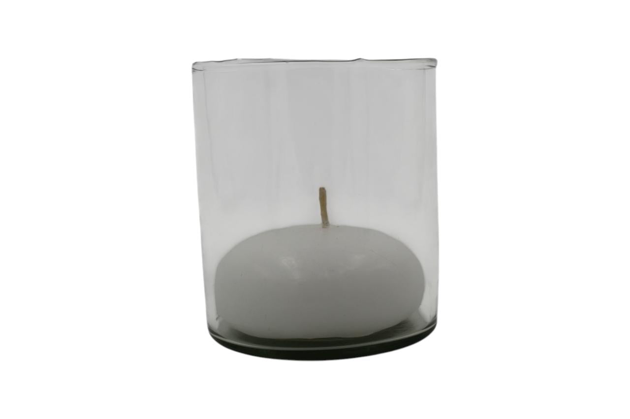 Vela flotante grande en vaso de cristal