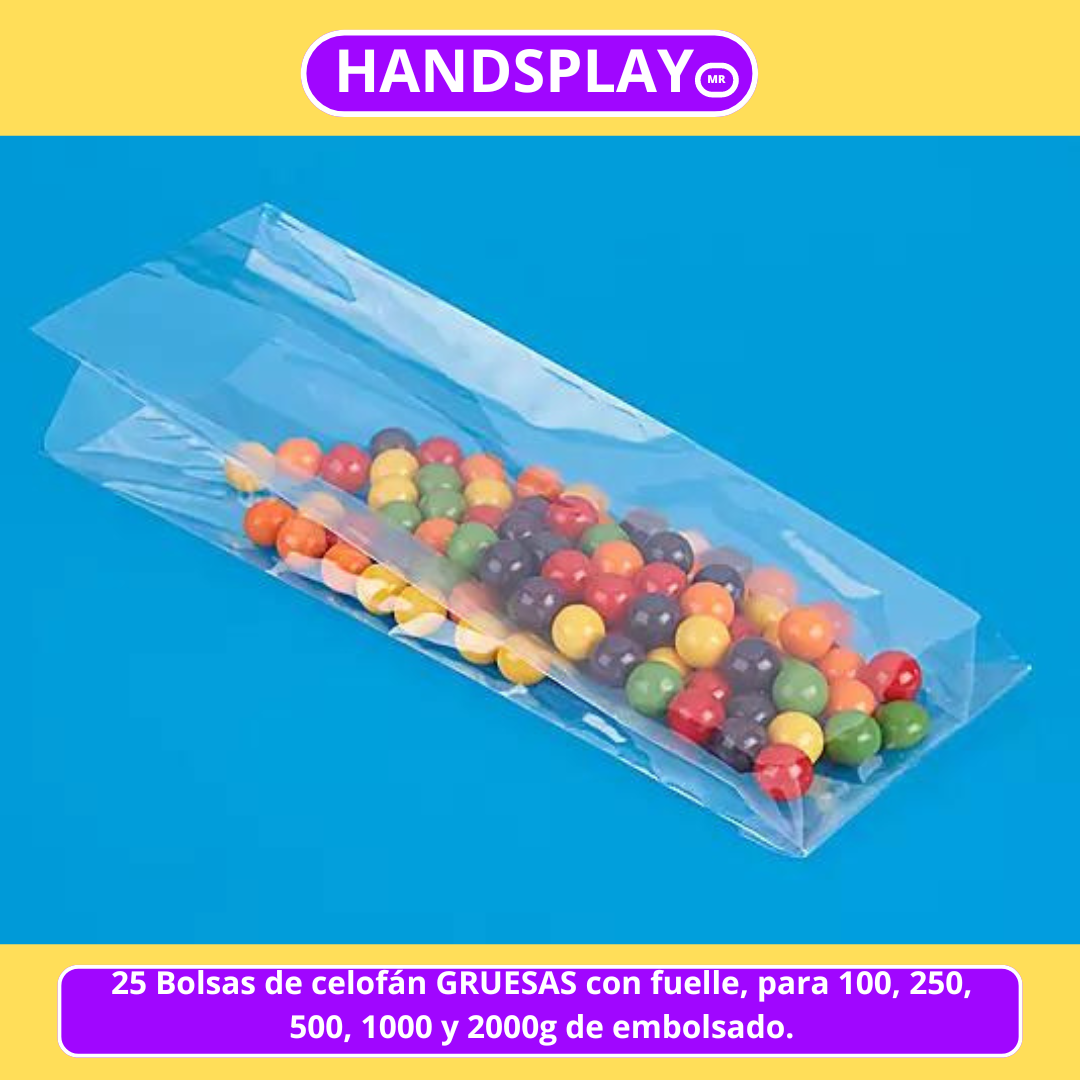 Bolsas de celofán con fuelle