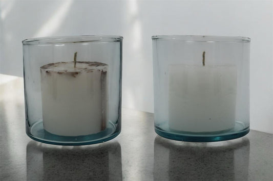Vela en cilindro de cristal