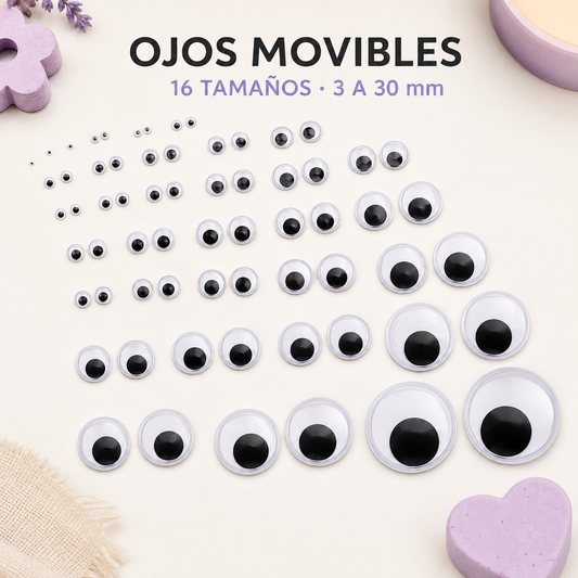 Ojos movibles redondos