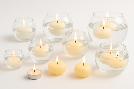 Velas en peceras de cristal