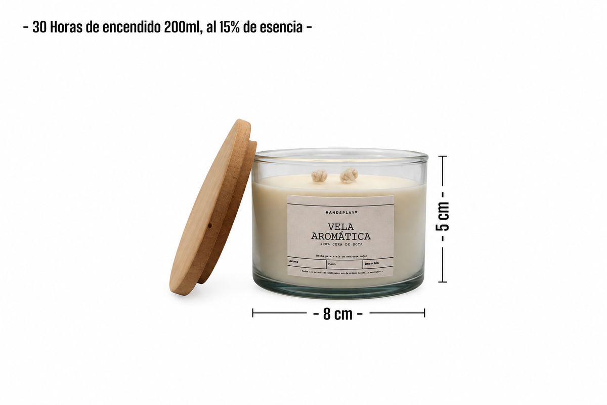 Vela aromática de cera de soya 2x3"