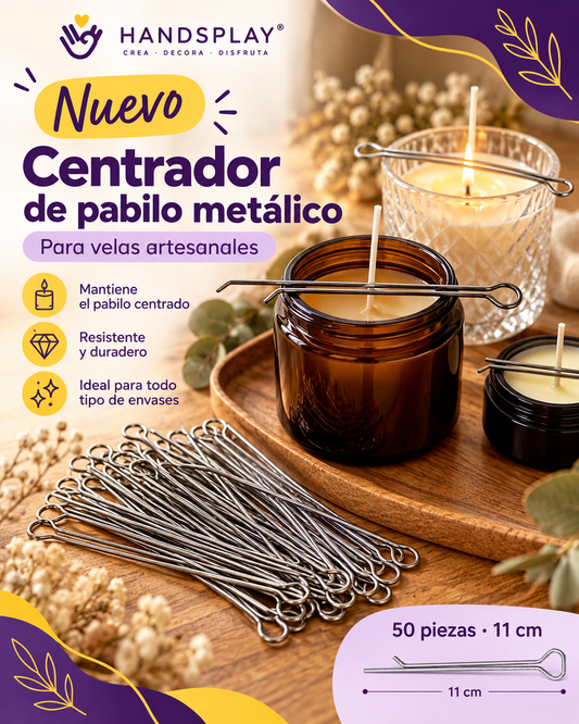 Centrador de pabilo metálico