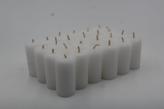 24 velas en forma de cirio 3x6 cm