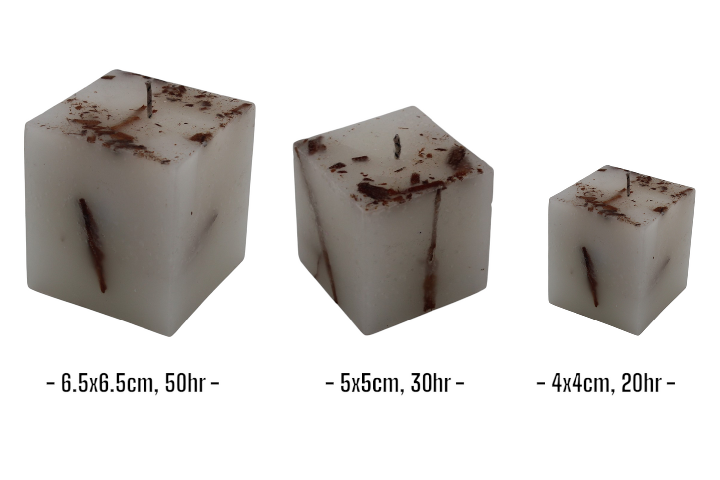 Velas de canela cúbicas