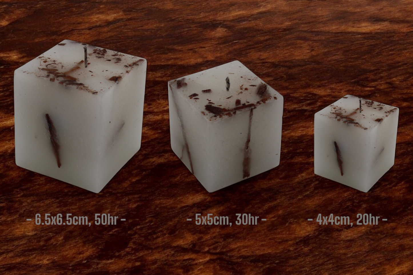 Velas de canela cúbicas
