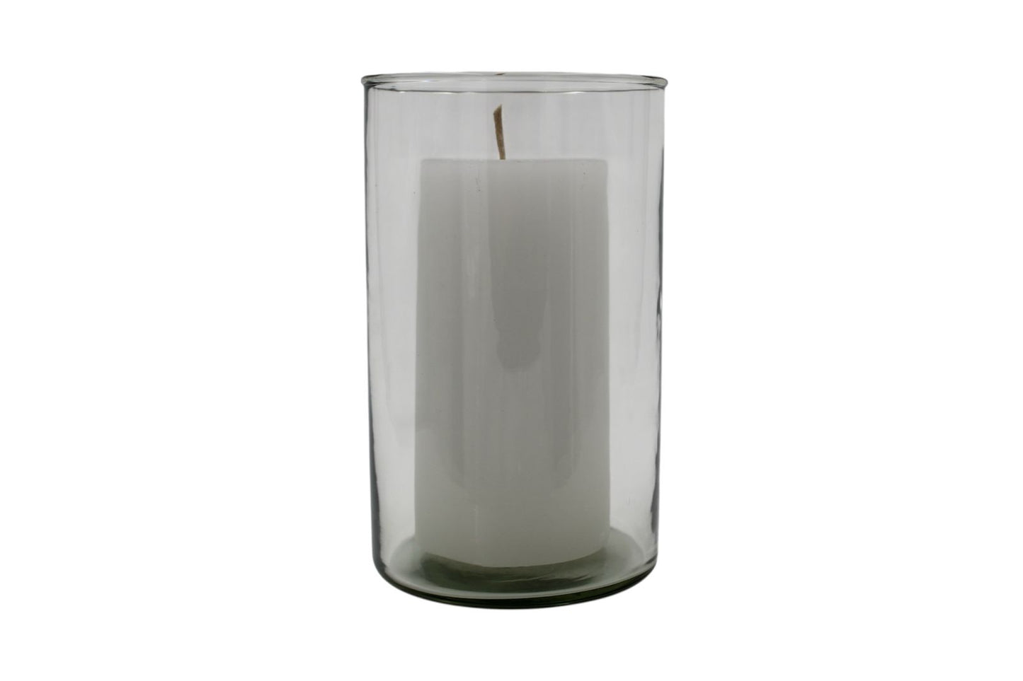 Cirio XL Blanco en cilindro de Cristal 4x6 pulgadas