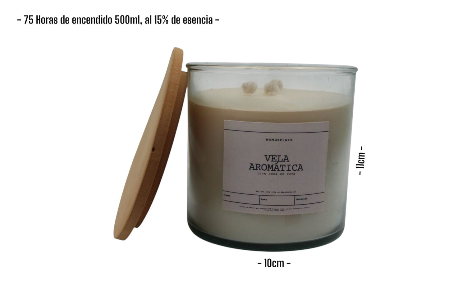 Vela aromática de cera de soya 4x4¨