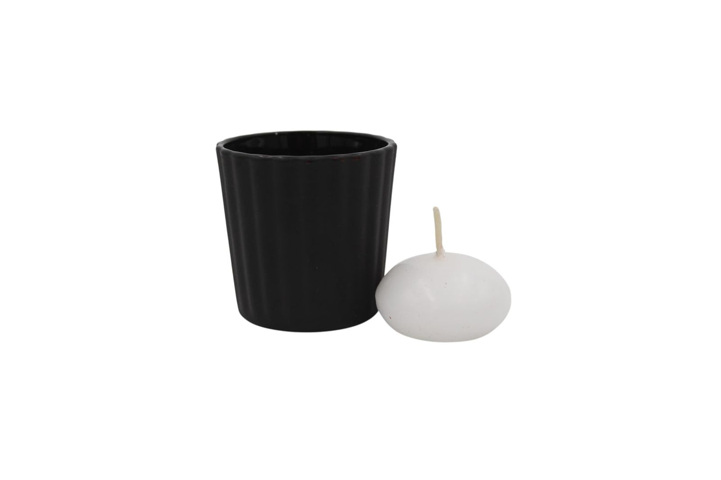 Vela flotante en vaso estriado