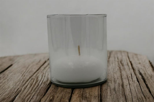 Vela flotante grande en vaso de cristal