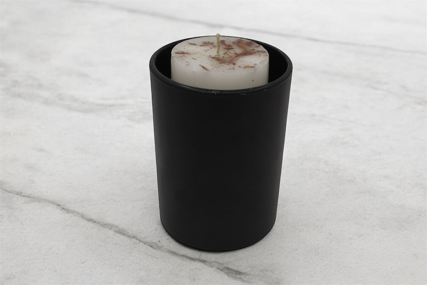 Vela en vaso de cristal negro mate