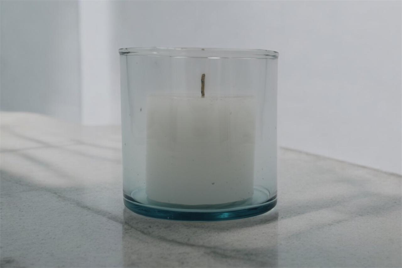Vela en cilindro de cristal